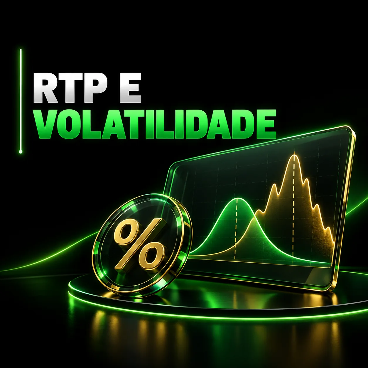 Ilustração de RTP e volatilidade com gráfico