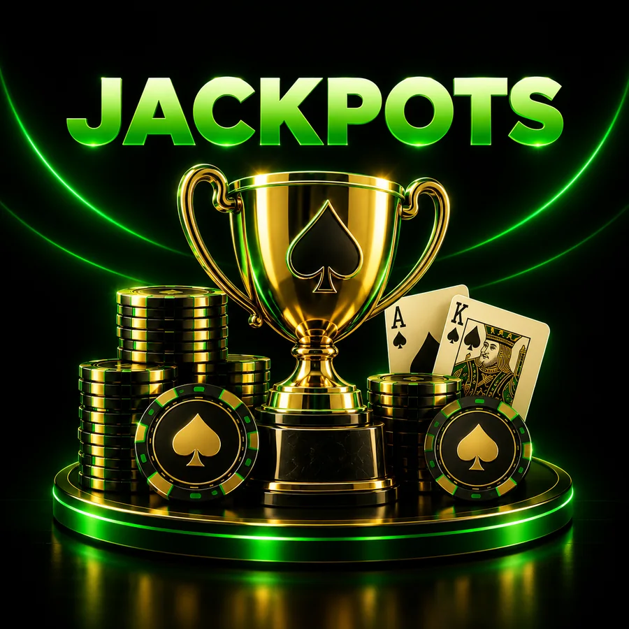 Troféu e moedas a ilustrar jackpots nas slots