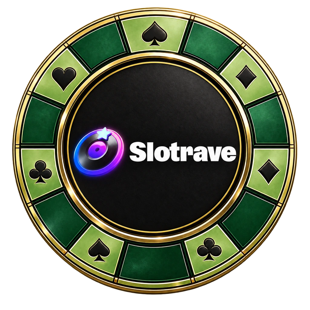 Ficha de casino com o logótipo da Slotrave